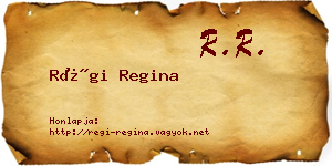 Régi Regina névjegykártya